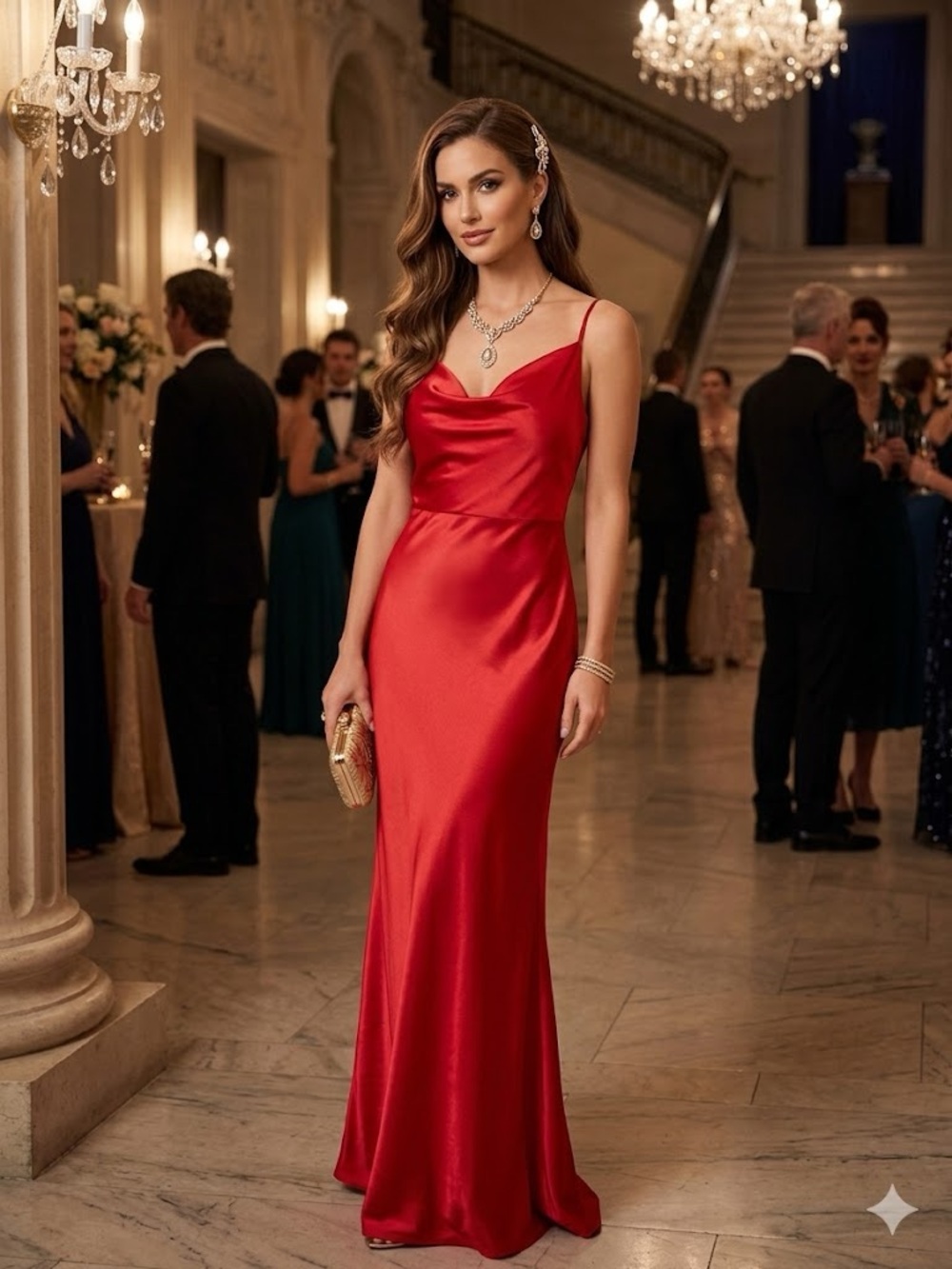 Nasty Gal Red Satin Slip Dress